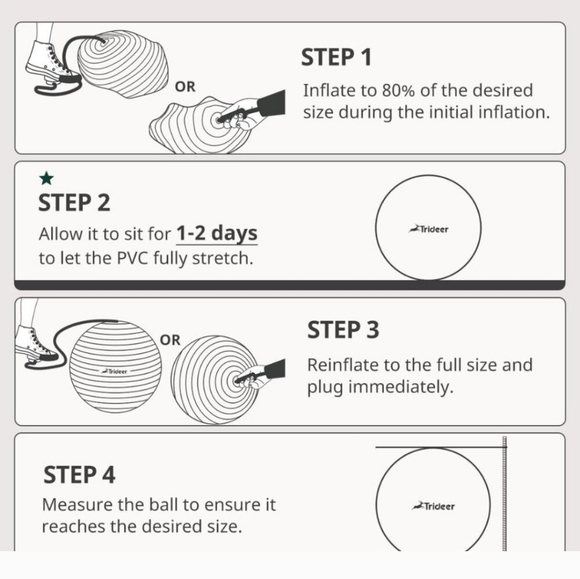 Trideer Small Black  Exercise Ball (15-18 Lines) - Picture 3 of 4